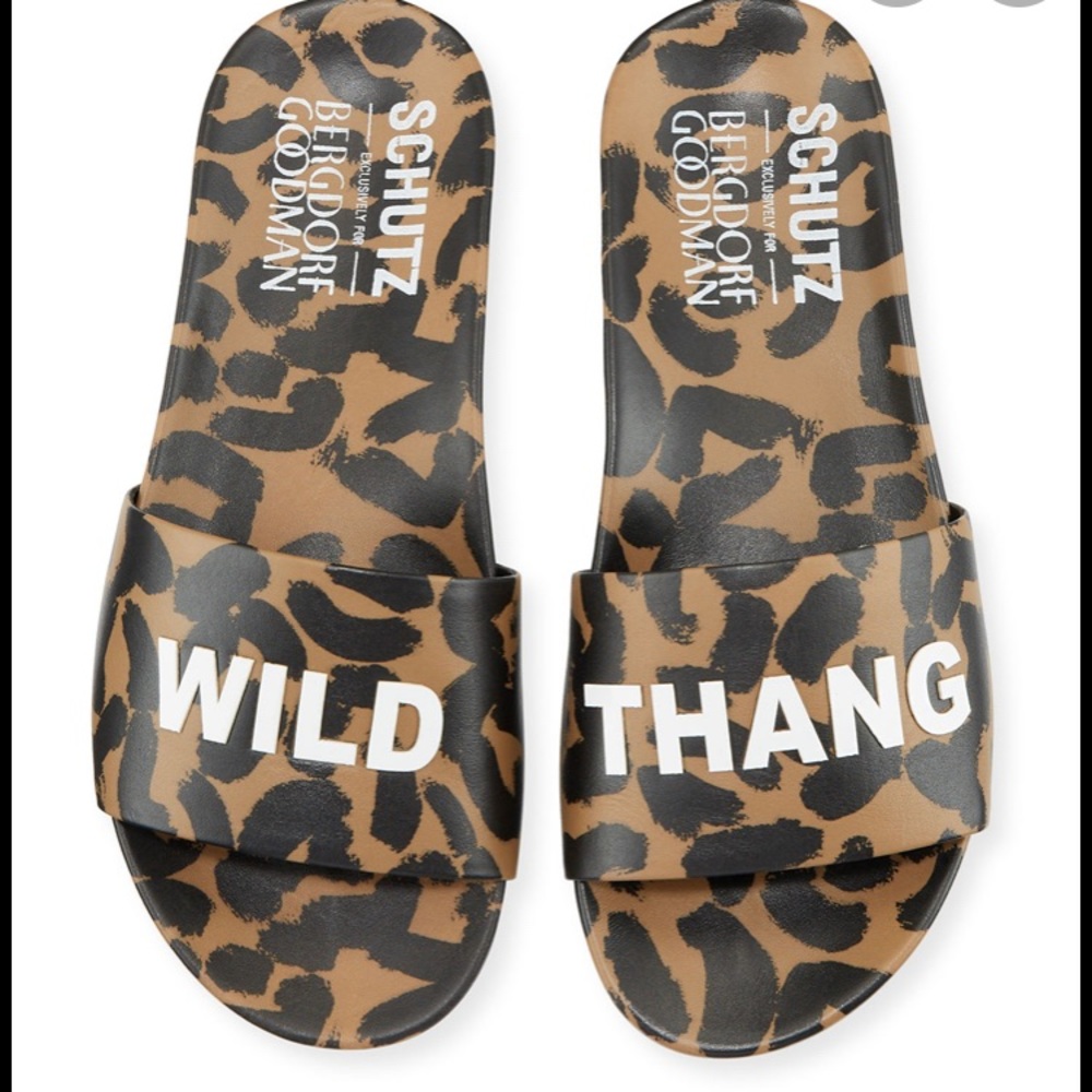 Slides cheetah leopard print
